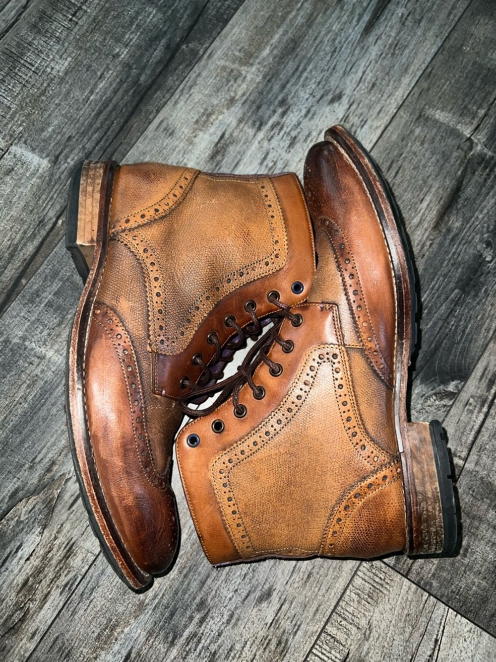 Men's Ted Baker Sealls 3 Wingtip Boots - Picture 2 of 9